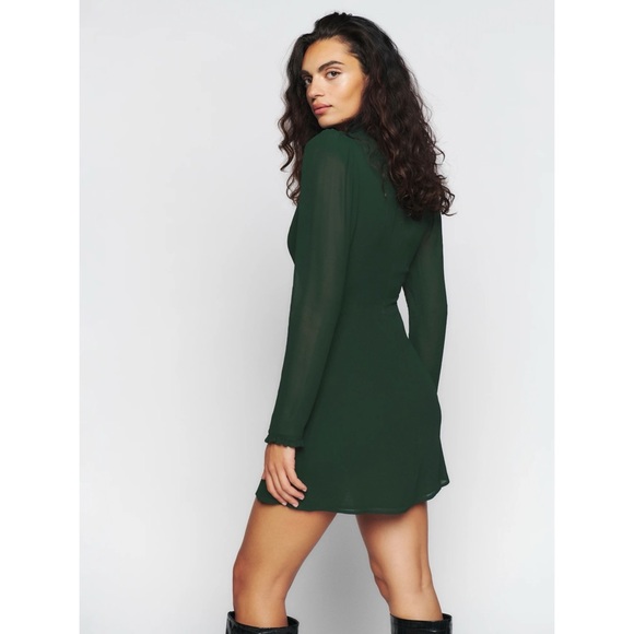 Reformation Lewis Dress in Forest Green - Picture 5 of 12